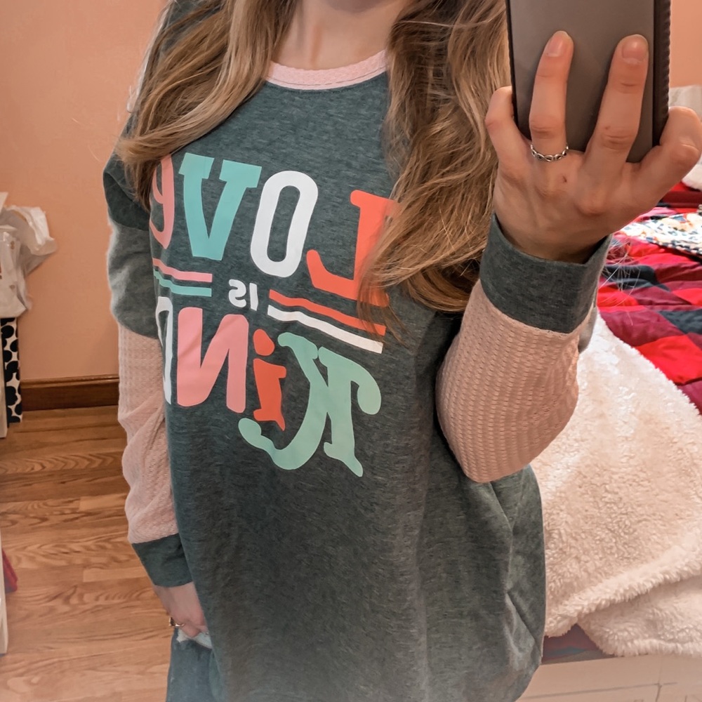 Love is kind fleece pullover